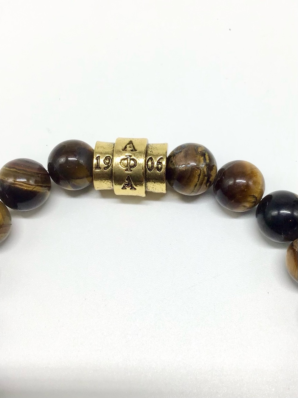 Alpha Phi Alpha Tiger Eye Stone Bead Bracelet